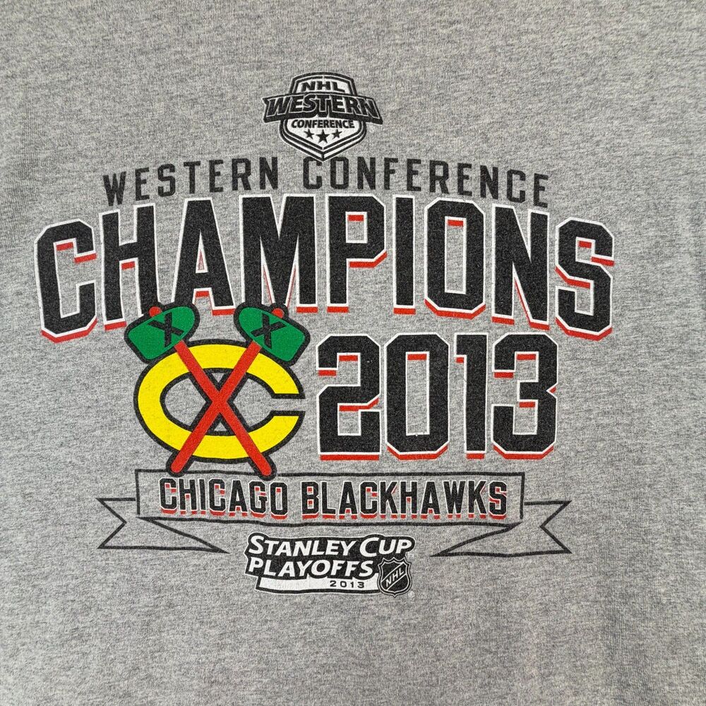 Chicago Blackhawks T-Shirt Men’s 2XL Western Conference Champions 2013 NHL